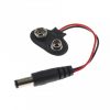 9V Batteria Clips Snap T-Type Cavo, 2.1 x 5.5mm Maschio DC Power Plug to 9V Batteria Clip Adattatore Cavo