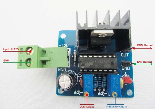 Frequenza and PWM signal output can be adjusted Modulo Frequenza and PWM signal output can be adjusted Modulo