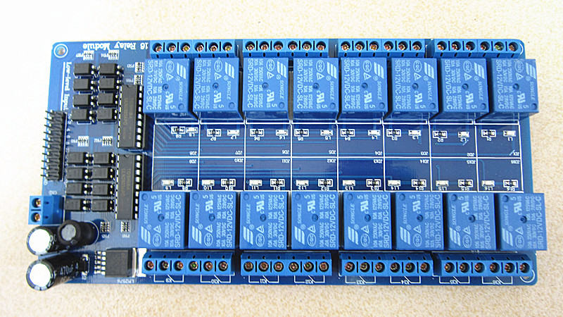 Module Relais 16 Canaux 5V - Carte De Commande Avec Optocoupleur - Pour Microcontrôleur (Arduino, Raspberry Pi) - Contrôle De Charges AC/DC