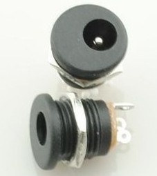 2 Pezzi DC Power Jack Socket DC-022 2.1 x 5.5 mm with Screw Nut DIY 180-Degree