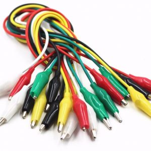 10 Cavi con Pinze a Coccodrillo clips alligator test lead 5 colori lunghezza 50CM