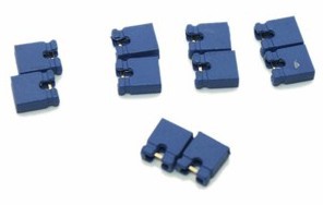 100 Pezzi Jumper cap, short cap, blue, 2.54mm