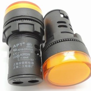 Yello 16MM Highlighting the LEDindicator light AD16opening 16 mm - 24 VOLT DC