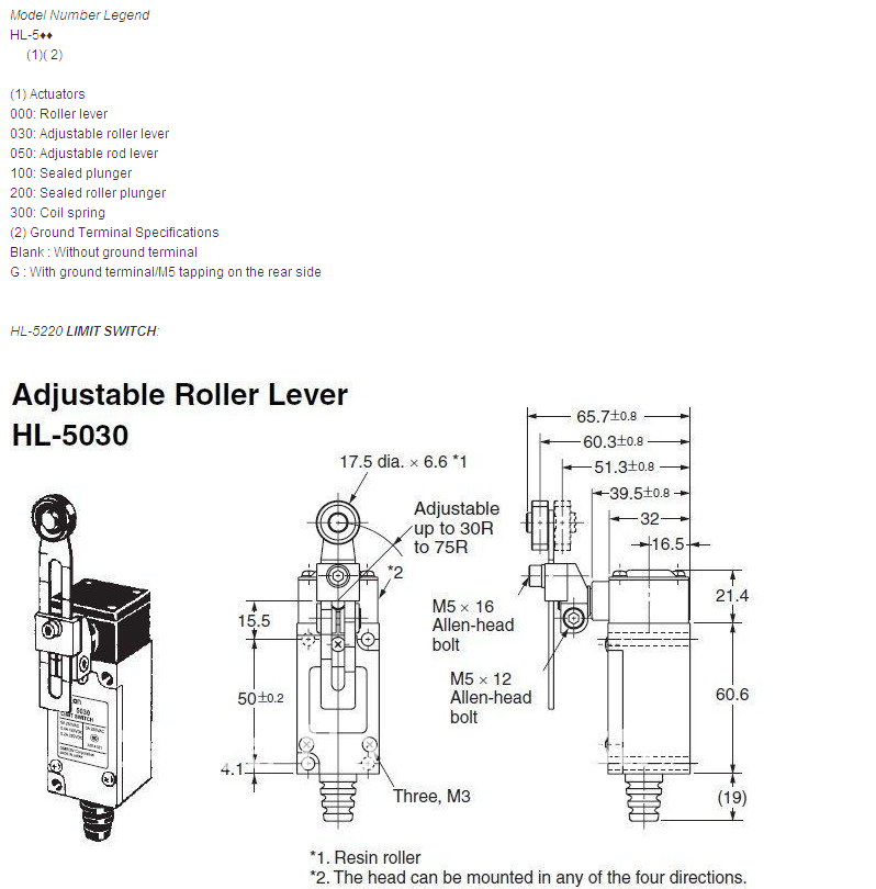 HL-5030 Regolabile Rotary Roller Lever Momentary Limit Pulsante 380V 10A HL-5030 Regolabile Rotary Roller Lever Momentary Limit Pulsante 380V 10A