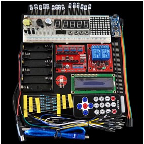 H016 UNO R3 Starter Kit 1602 LCD Servo Motore Dot Matrix Breadboard LED per Arduino kit01