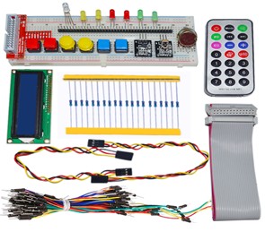 H041 GPIO Starter kit for Raspberry Pi 1602 LCD RGB leds DS18B20 IR remote