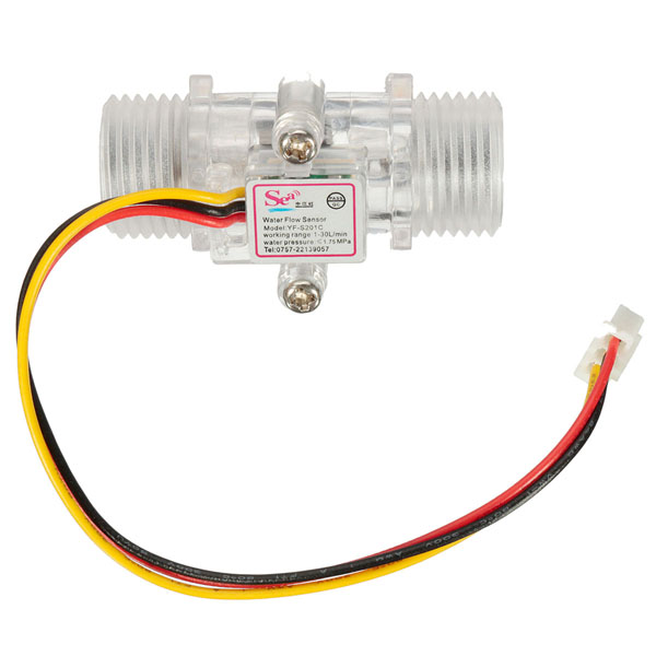 Sensore Flusso d'acqua Flussometro YF-S201C G1/2 DN15 3.5-24VDC 1-30L/Min Sensore Flusso d'acqua Flussometro YF-S201C G1/2 DN15 3.5-24VDC 1-30L/Min