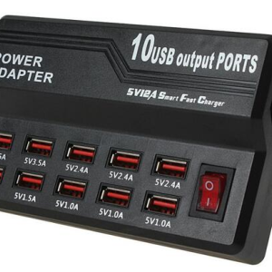 10-Port 5V 12A USB Quick Charger Smart Fast Charger