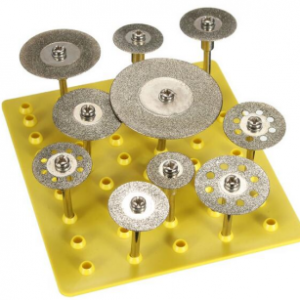 10 Mounted Diamond Slices, Glass section