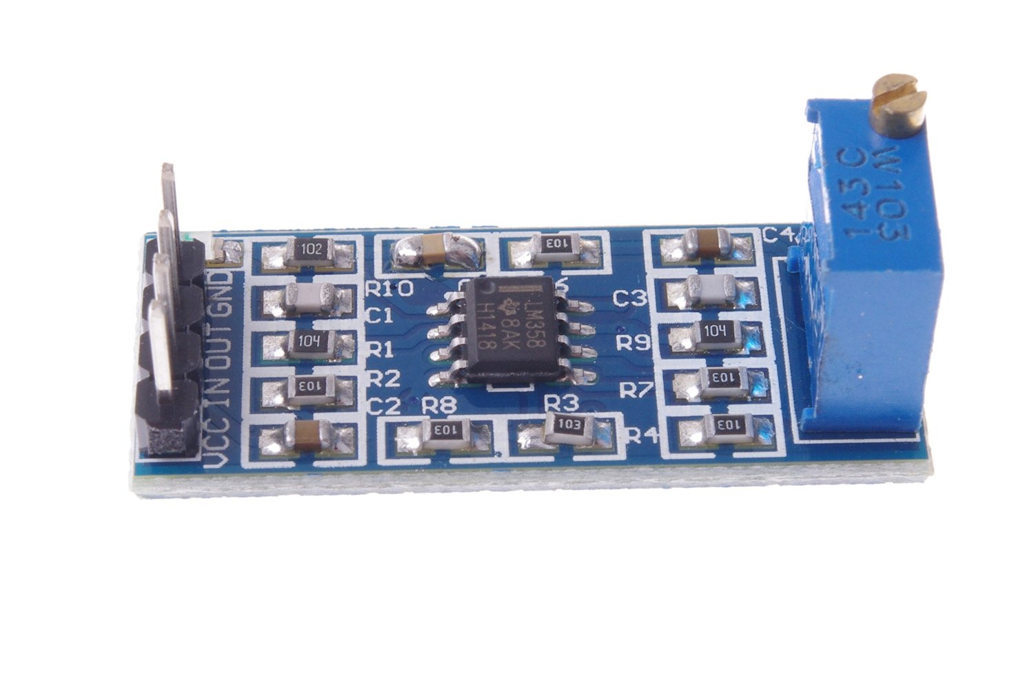 Amplificatore Segnale LM358 - Modulo 2 Stadi, 3.5-24V DC, Per Segnali Deboli