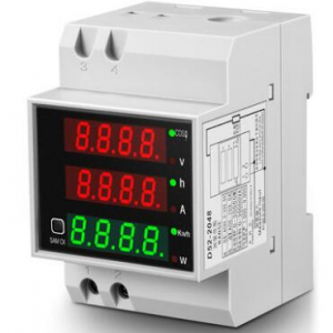 D52-2047 Power Meter Power Factor Voltmetro+Ampermeter Display 200-450V external CT 100A
