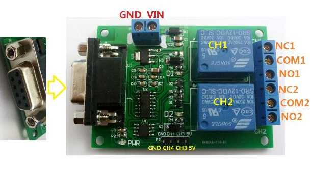 2-way Seriale RS232 Relè UART protocol DB9 Interfaccia Controllo Remoto Pulsante intelligent home home automation 2-way Seriale RS232 Relè UART protocol DB9 Interfaccia Controllo Remoto Pulsante intelligent home home automation