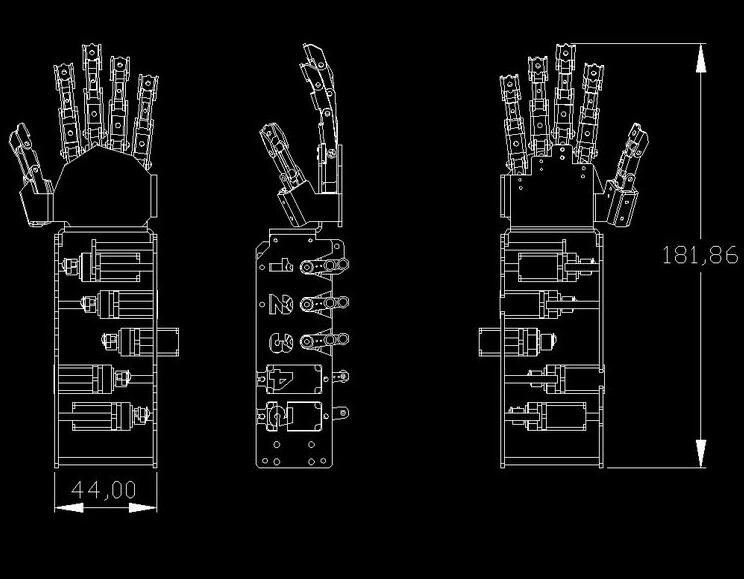 Left Hand 5-DOF Robot Hand Fingers ( Have not assembly , need assembly by self) Left Hand 5-DOF Robot Hand Fingers ( Have not assembly , need assembly by self)