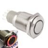 Self-locking Pulsante with Orange LED 16mm 12V Metal bottone