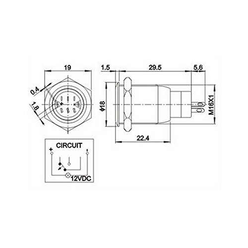 Self-locking Pulsante with Orange LED 16mm 12V Metal bottone Self-locking Pulsante with Orange LED 16mm 12V Metal bottone