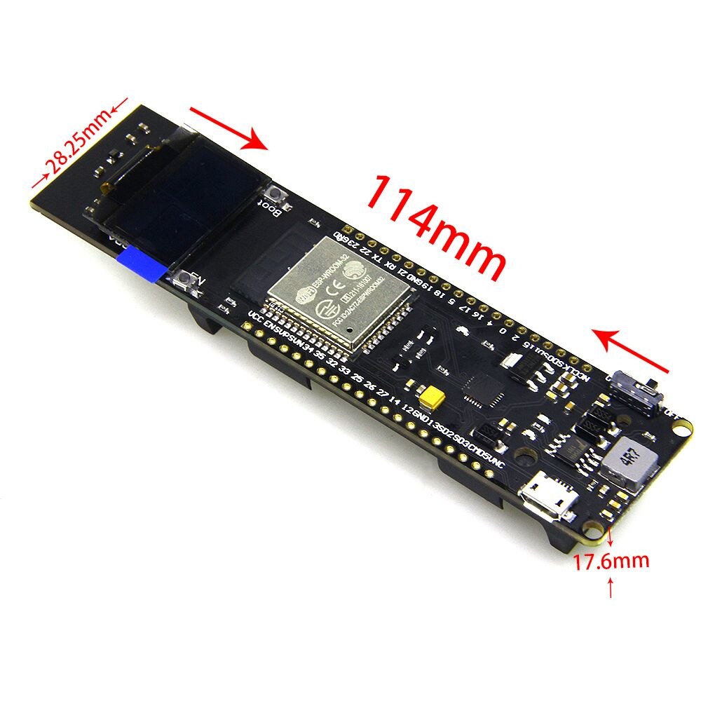 Wemos TTGO ESP32 WOORM Wi-Fi Bluetooth + Schermo OLED 0.96 pollici con slot per batteria 18650 Wemos TTGO ESP32 WOORM Wi-Fi Bluetooth + Schermo OLED 0.96 pollici con slot per batteria 18650
