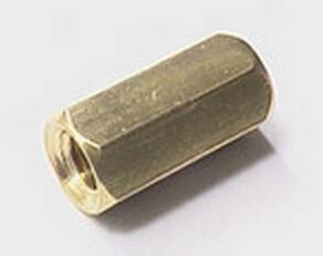 10 Pezzi Cilindro in ottone esagonale da 8 mm - dorato