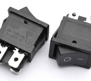 2 Pezzi Interruttore Tondo KCD4 / Interruttore I / O nero / 4 pin 2 Posizioni Interruttore 15A 250V