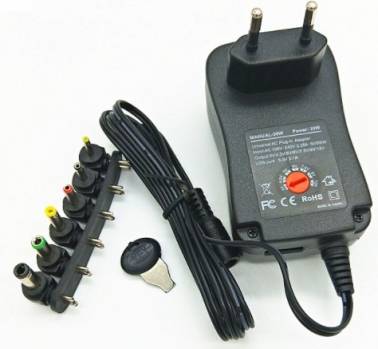 Adattatore per caricabatterie multifunzione da 30 W tensione regolabile da 3 V a 12V con 6 adattatori con USB, adattatore UE Adattatore per caricabatterie multifunzione da 30 W tensione regolabile da 3 V a 12V con 6 adattatori con USB, adattatore UE