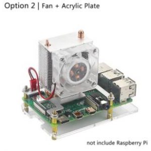 Ventilatore a torre Heatpipe + piastra in acrilico / Raspberry Pi 4 Ventilatore di raffreddamento a torre ICE Ventilatore a LED