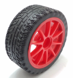 Ruota Racing 65MM diam Rossa Cerchio 10 Raggi