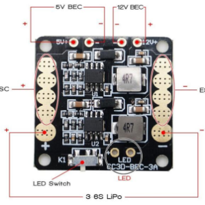 CC3D Naze32 Controllore di volo 5V 12V PDB Mini Quadro di distribuzione dell'alimentazione per 250 elicotteri