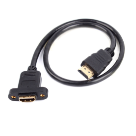 Cavo 50cm da HDMI 1.4 Maschio a HDMI Femmina montaggio da pannello con viti