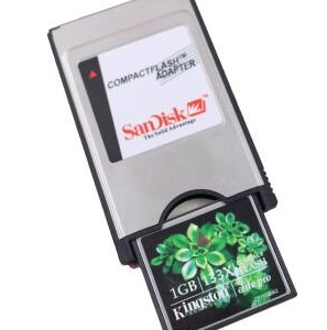 Scheda Memoria CF 1GB + PCMCIA Adattatore per Macchine CNC CF1GB