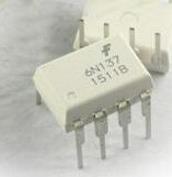 6N137 DIP-8 Fotoaccopiatore / Optoisolatore, uscita digitale, 1 canale , 10Mbaud