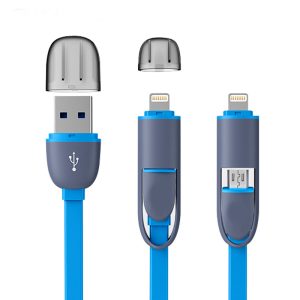 Cavo Usb 2 in 1 Micro Usb e Iphone per trasferimento dati e caricamento