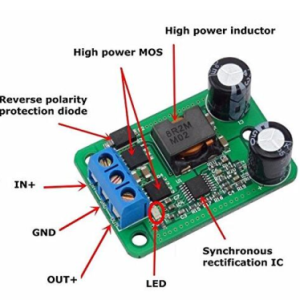 Modulo Regolatore di Tensione DC-DC Step down da 24v-12V a 5V/5A IN (9-35V) Trasformatore di Tensione