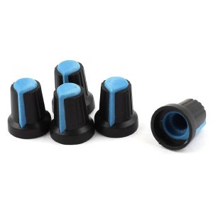 5 pezzi MANOPOLA IN PLASTICA NERA CON PUNTATORE BLU