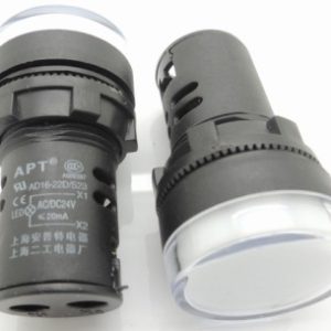 14875-Spia-luminosa-da-pannello-Bianca-AD16-22DS-24V-Foro-16MM