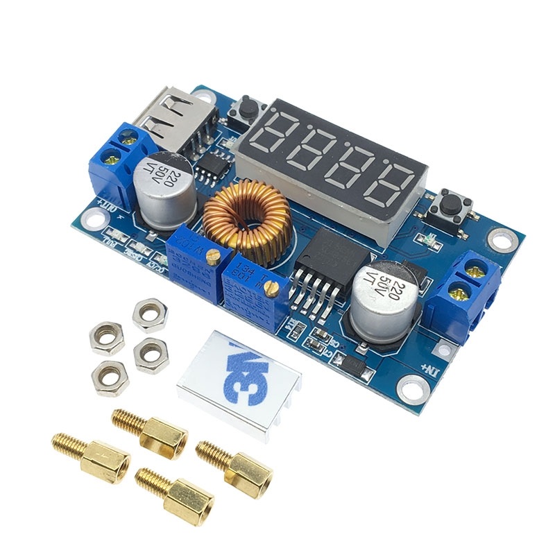 Step Down con Display LED LM2596 Regolatore Convertitore Tensione DC Voltaggio Corrente da 5-36V a 1.25-32V 5A 75W USB - immagine 4