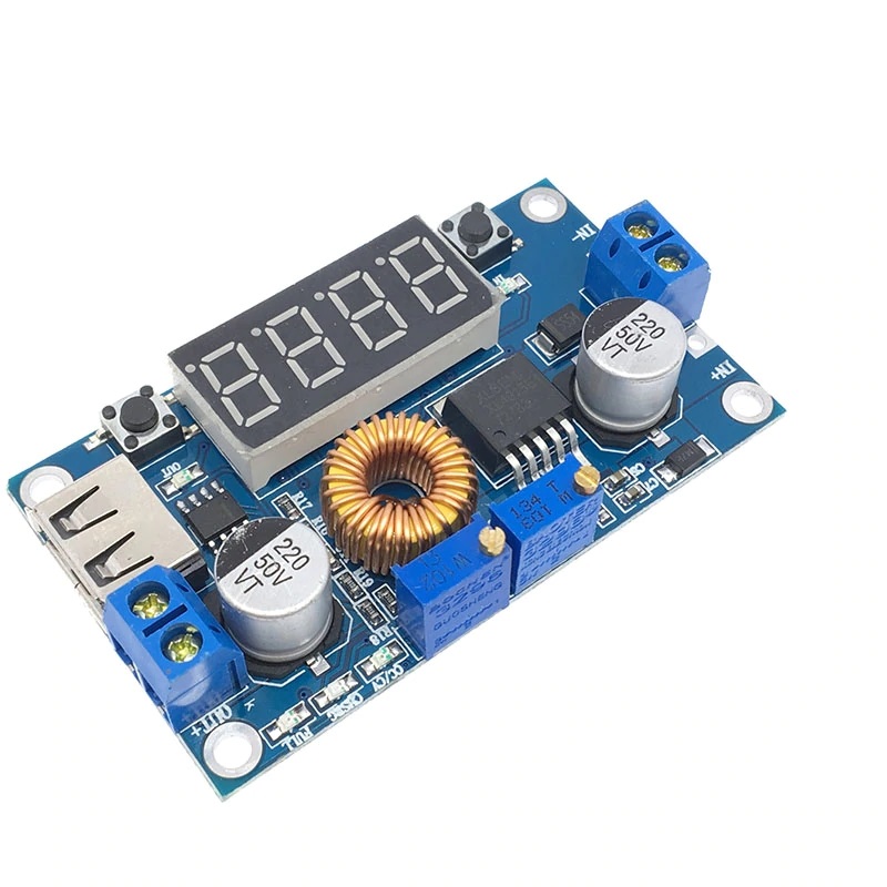 Step Down con Display LED LM2596 Regolatore Convertitore Tensione DC Voltaggio Corrente da 5-36V a 1.25-32V 5A 75W USB - immagine 9