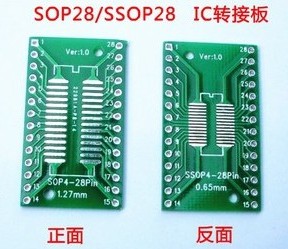 2 Pezzi Piastra Adattatore da SOP28 SSOP28 TSSOP28 SMD a DIP 0.65 DIP 1.27mm