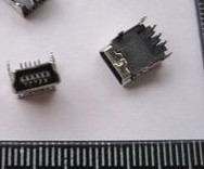 6 Pezzi Connettore Mini USB Femmina 5P piegato 90 gradi