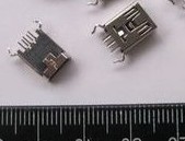 2 Pezzi Connettore Mini USB Femmina 5P piegato 180 gradi piedini dritti