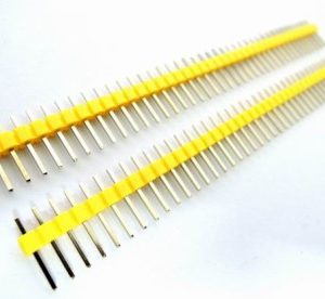 4 Pezzi Yellow 1*40 2.54 in rame placcato in oro, Maschio pin header