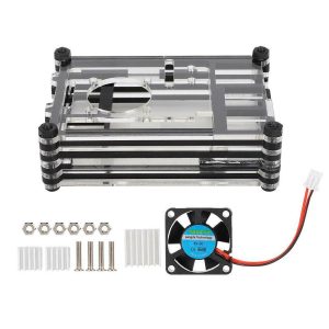 Case per Raspberry Pi 4 Multistrato con Ventola raffreddamento 5V