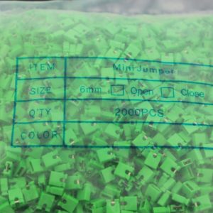 2000 Pezzi Blocco corto verde, blocco corto circuito, cappuccio jumper, blocco connessione 2,54