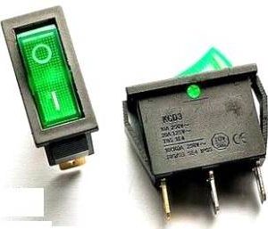 2 Pezzi KCD3 Interruttore tondo verde / KCD3-11-Y / 3pins I / O 15A 250V Switch