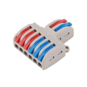 Connettore per cavo AWG 28-12 2 in 6 out universale compatto Leva push-in veloce
