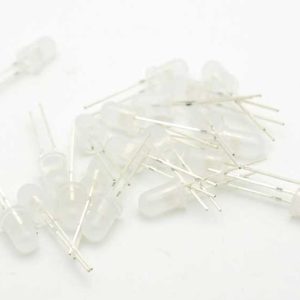 20 Pezzi Led BIANCO - BIANCO diodi luminescenti a LED super luminosi standard da 5 mm