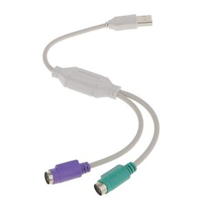Cavo Convertitore Adattatore da USB Maschio a Doppio PS/2 Femmina per PS/2 Tastiera e Mouse