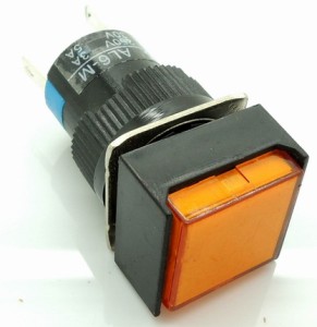 Giallo LA16F LAS1 - AF - 11-11 dsquare con lampada bottonePulsante 16 mm GIALLO 24VOLT DC