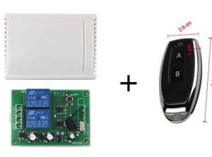 Ricevitore a relè di codice di apprendimento a 2 canali CC 12V + Trasmettitore telecomando wireless professionale 433 MHz con custodia bianca