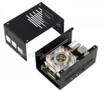 Firm Metal Case for Raspberry Pi 4, with Low-Profile ICE Tower Cooling Fan