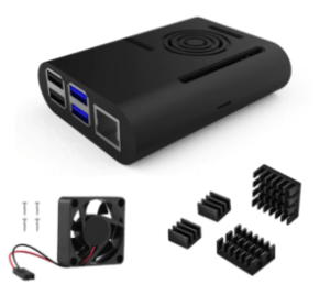 Raspberry pi 4 accessories kit: ABS case + fan + 4pcs heatsink