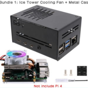 Raspberry Pi 4 Metal Case for Raspberry Pi 4 &amp, Raspberry Pi Horizontal ICE Tower Cooler / CPU Cooling Fan